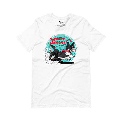 Speedy McFluffy's Hot Rod Shop Tee Shirt (Cardigan w/ tail - Multiple Coats)
