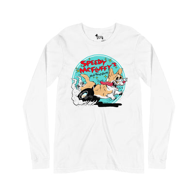 Speedy McFluffy's Hot Rod Shop Long Sleeve Tee Shirt (Cardigan w/ tail - Multiple Coats)
