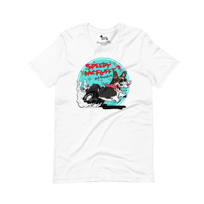 Speedy McFluffy's Hot Rod Shop Tee Shirt (Pembroke - Multiple Coats)
