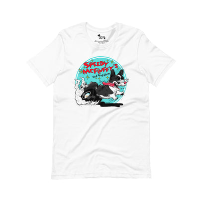 Speedy McFluffy's Hot Rod Shop Tee Shirt (Pembroke - Multiple Coats)