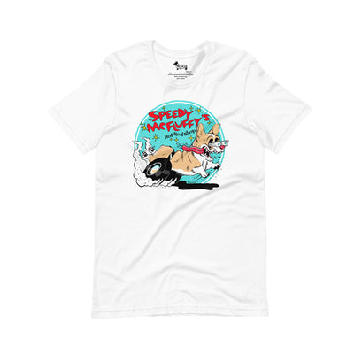 Speedy McFluffy's Hot Rod Shop Tee Shirt (Pembroke - Multiple Coats)