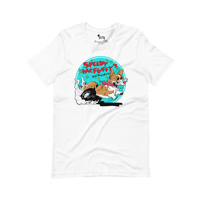 Speedy McFluffy's Hot Rod Shop Tee Shirt (Pembroke - Multiple Coats)