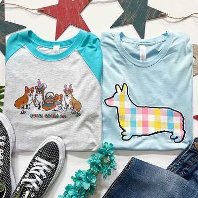 Corgi Easter Egg Hunt 3/4 Sleeve Tee Shirt