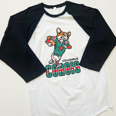 Columbus Corgis Football '24 3/4 Sleeve T-Shirt