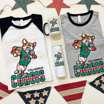 Columbus Corgis Football '24 3/4 Sleeve T-Shirt