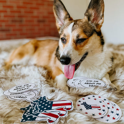 Corgi USA Flag Sticker 2-Pack