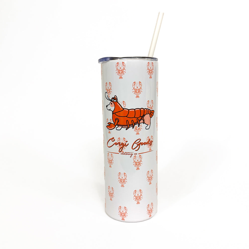 Corgi Goods "Lobster Special" 20oz Skinny Tumbler