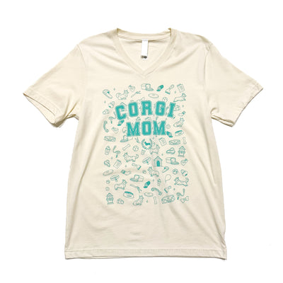 Corgi Mom Essentials V-Neck Tee Shirt