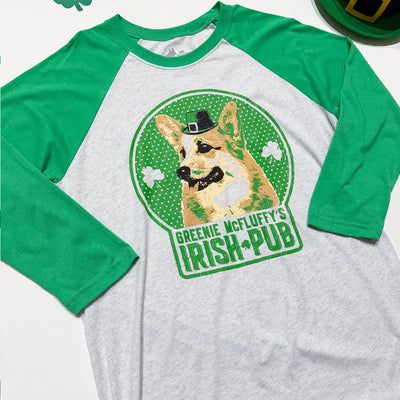 Greenie McFluffy's Irish Pub 3/4 Sleeve Tee