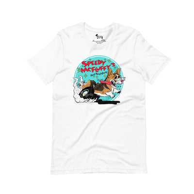 "NEW" Speedy McFluffy's Hot Rod Shop Tee Shirt (Pembroke - Multiple Coats)