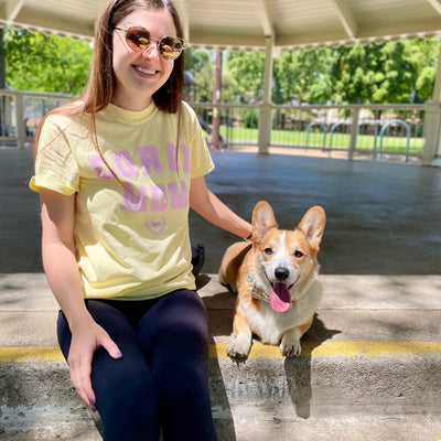 "NEW" CG Corgi Mom Varsity Spring Short Sleeve Tee Shirt