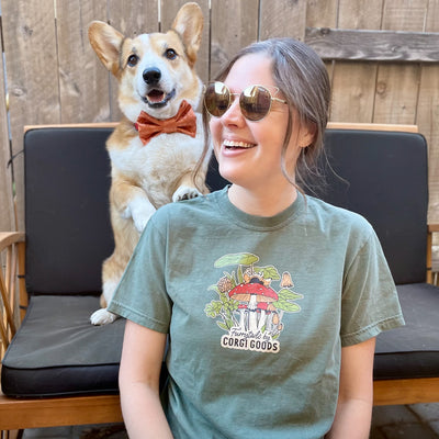 Furrytail Mushroom Corgi Short Sleeve Tee Shirt