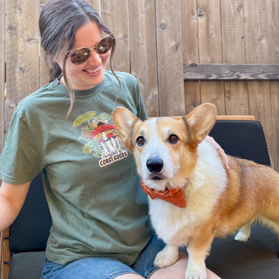 Furrytail Mushroom Corgi Short Sleeve Tee Shirt