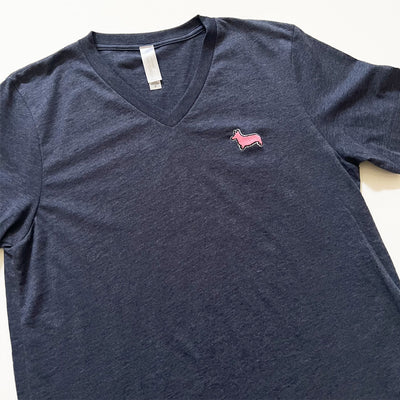 CG Signature Corgi Pink Logo V-Neck Tee Shirt