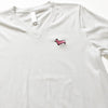 CG Signature Corgi Logo V-Neck Tee Shirt (White)