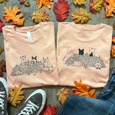 CG Corgi Fall Cleanup Crew Long Sleeve Tee Shirt