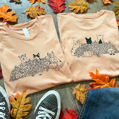 CG Corgi Fall Cleanup Crew Long Sleeve Tee Shirt