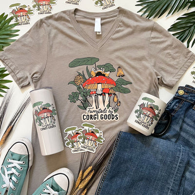 CG Furrytail Mushroom Corgi Short Sleeve Tee Shirt
