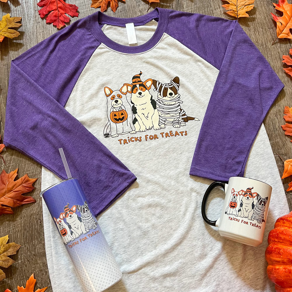 Halloween Tricks for Treats 3/4 Sleeve Tee Shirt