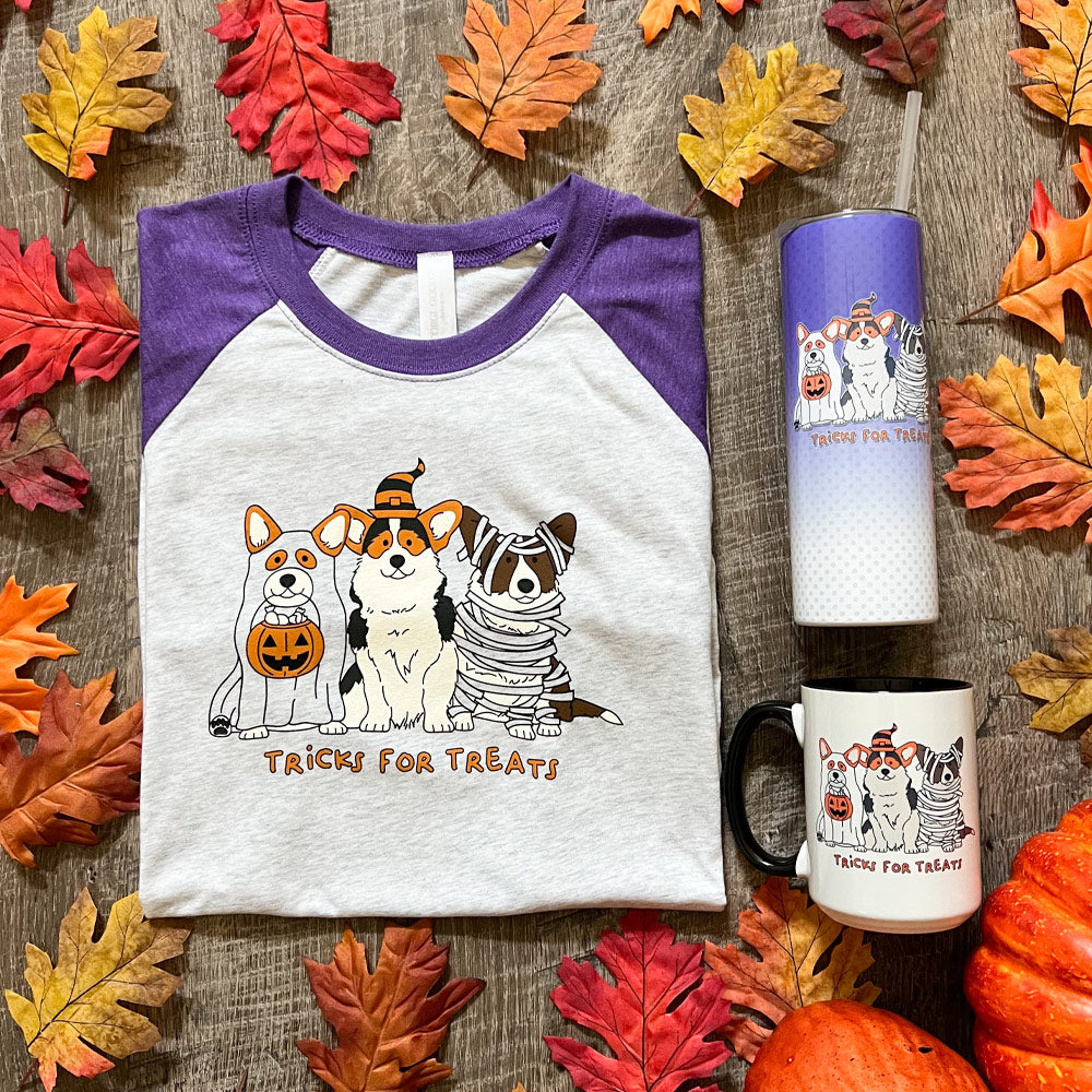 Halloween Tricks for Treats 3/4 Sleeve Tee Shirt