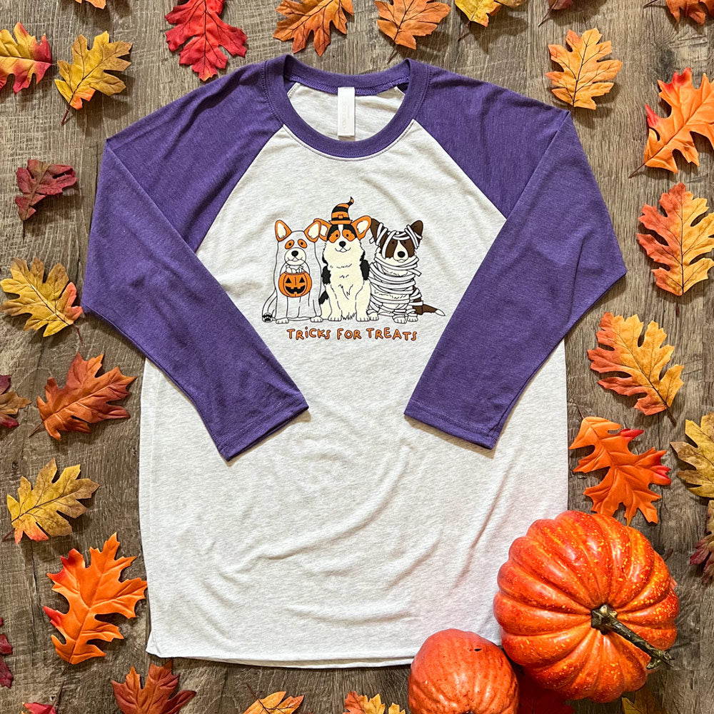 Halloween Tricks for Treats 3/4 Sleeve Tee Shirt