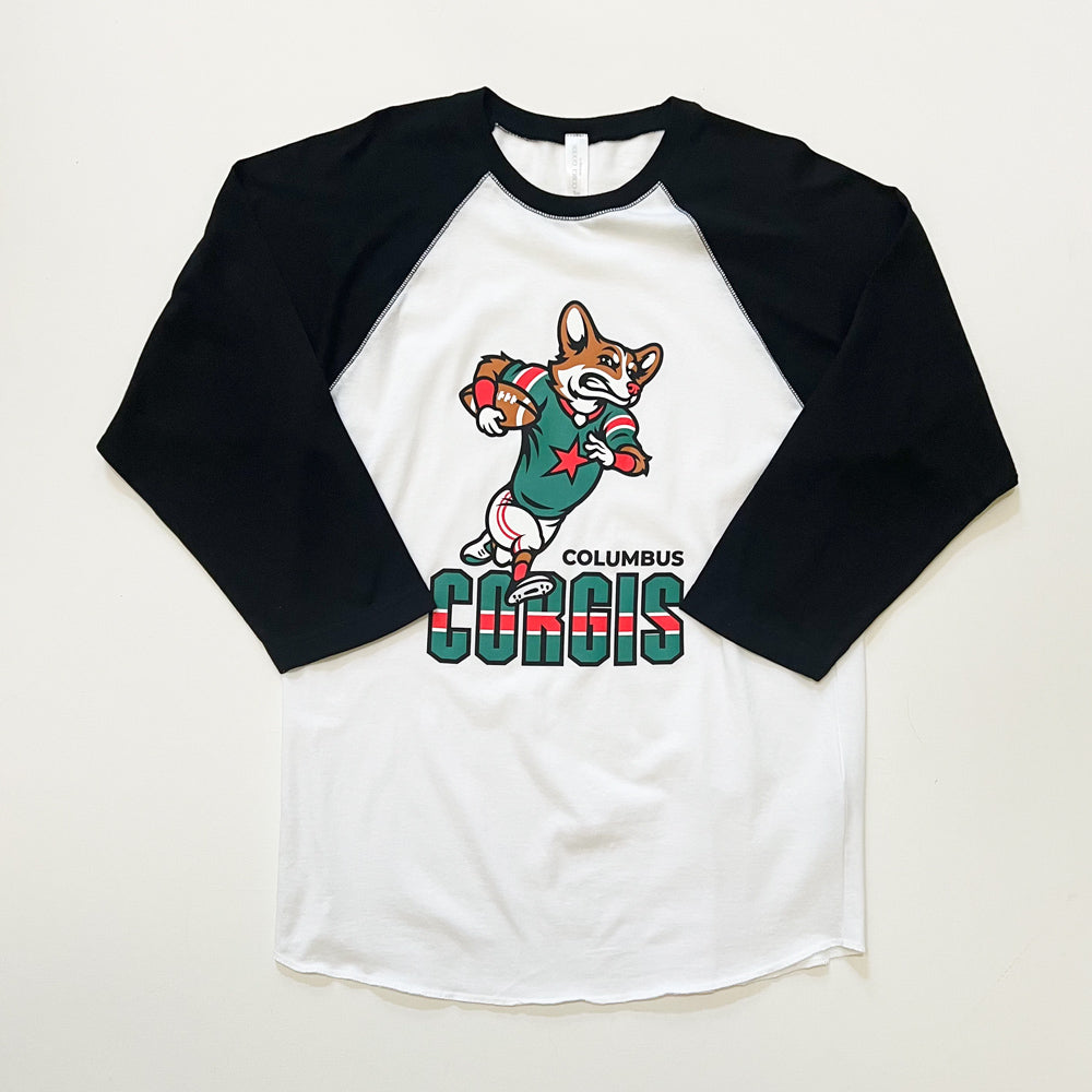 Columbus Corgis Football '24 3/4 Sleeve T-Shirt