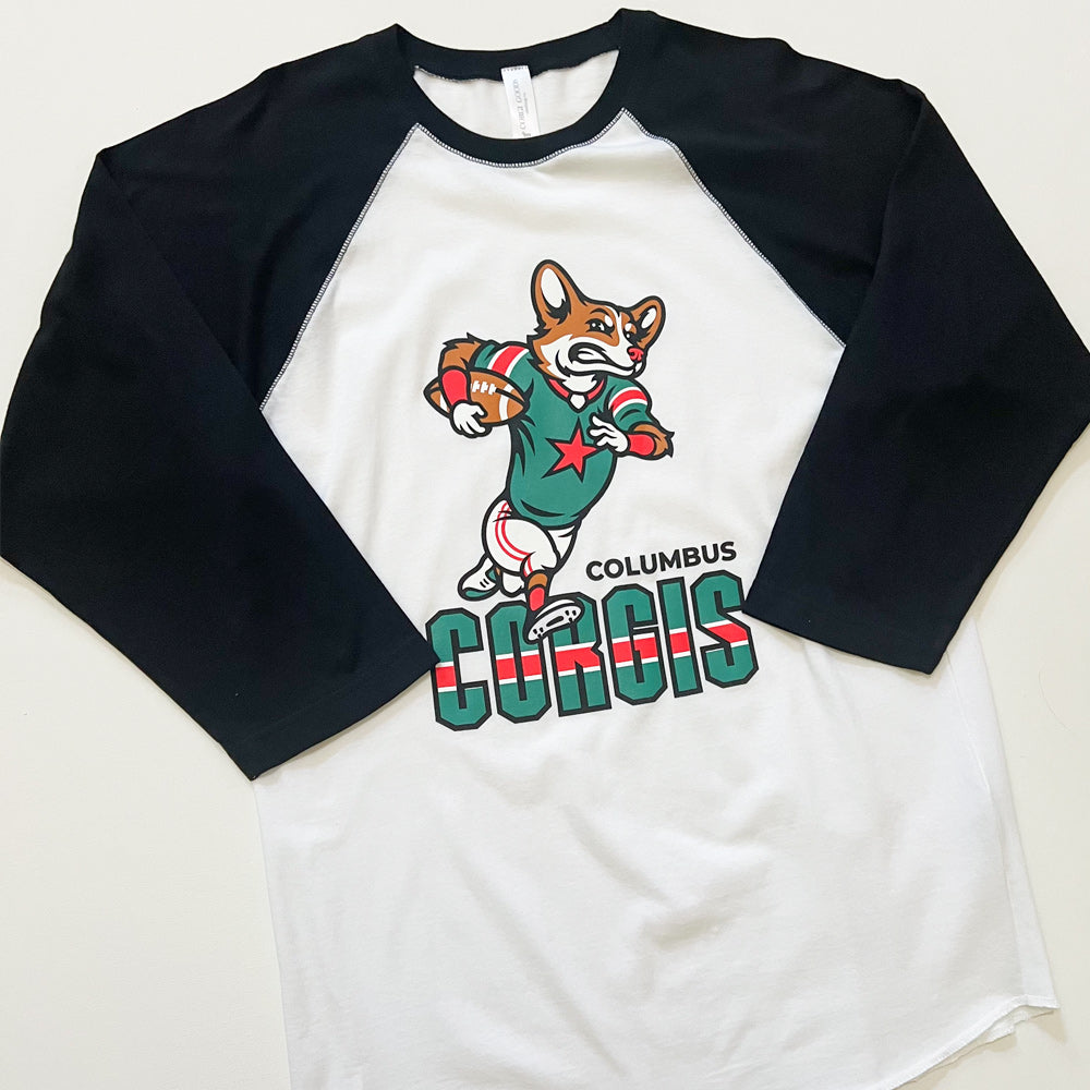 Columbus Corgis Football '24 3/4 Sleeve T-Shirt
