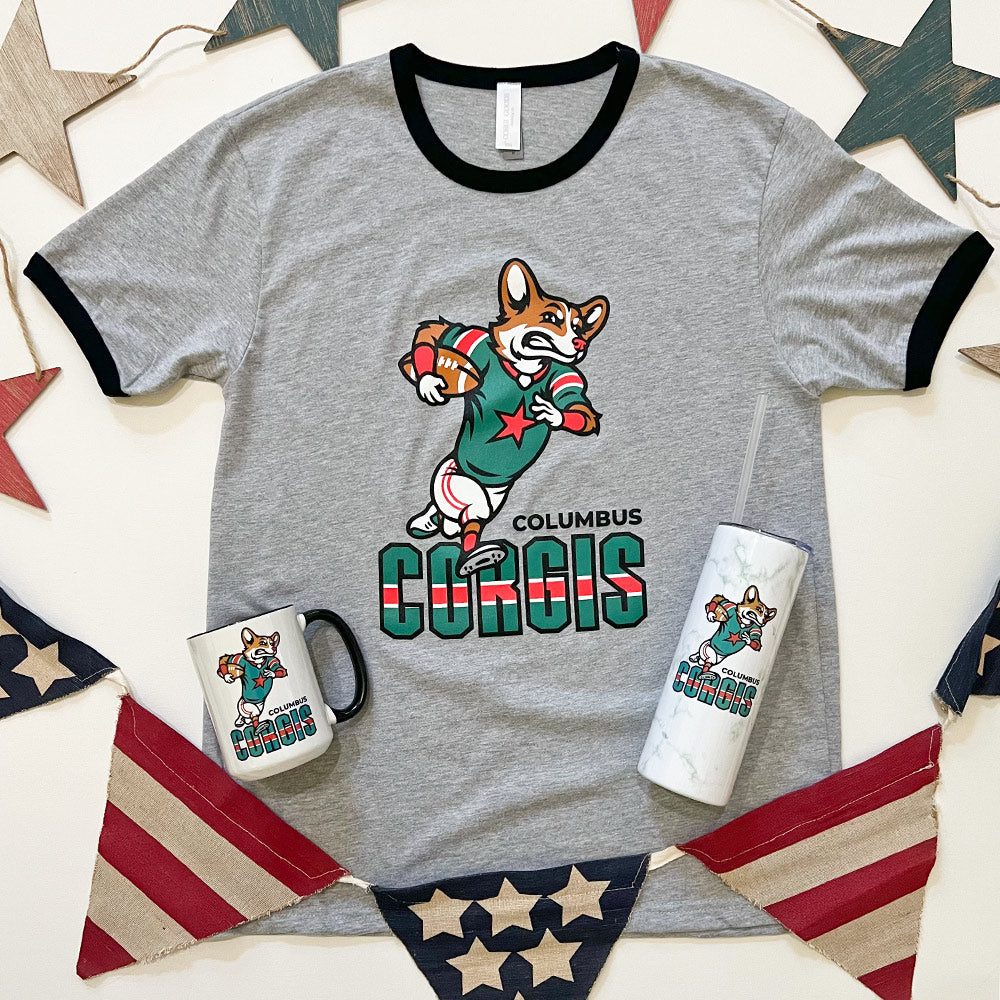 Columbus Corgis Football '24 Ringer T-Shirt