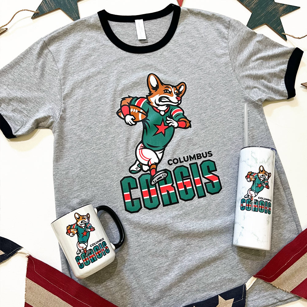 Columbus Corgis Football '24 Ringer T-Shirt