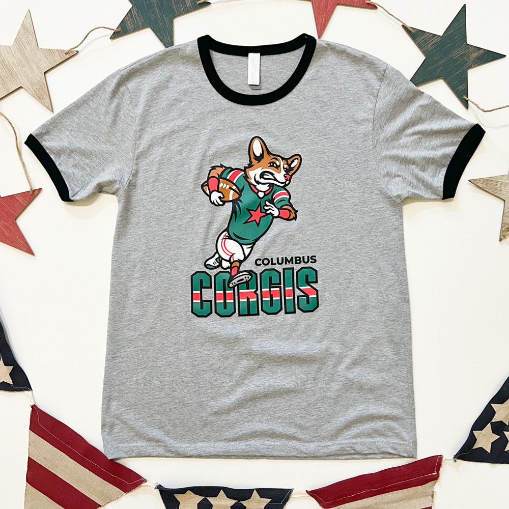 CG Columbus Corgis Football '24 Ringer T-Shirt