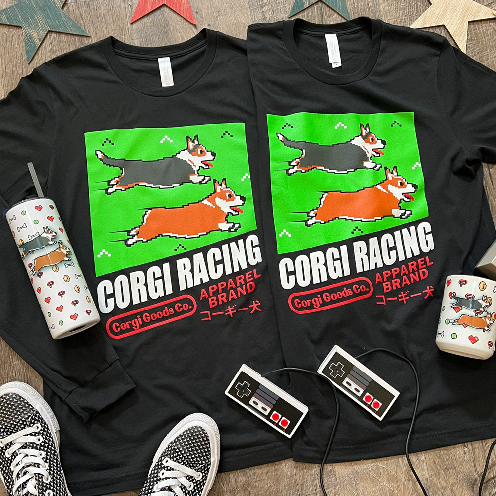 8-Bit Retro Corgi Racing Game 20oz Skinny Tumbler