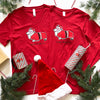 CG Corgi Mall Santa V-Neck Tee Shirt