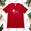 CG Corgi Mall Santa V-Neck Tee Shirt