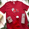 CG Corgi Mall Santa V-Neck Tee Shirt