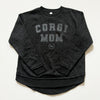 CG Corgi Mom Ladies' Black Leopard Fleece Crewneck Sweatshirt