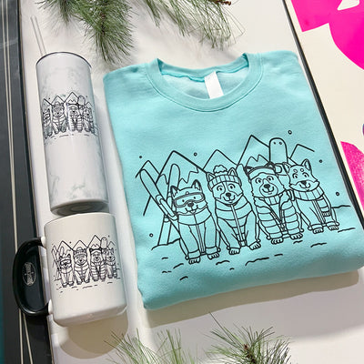 CG Corgi Ski Bum Crewneck Sweatshirt