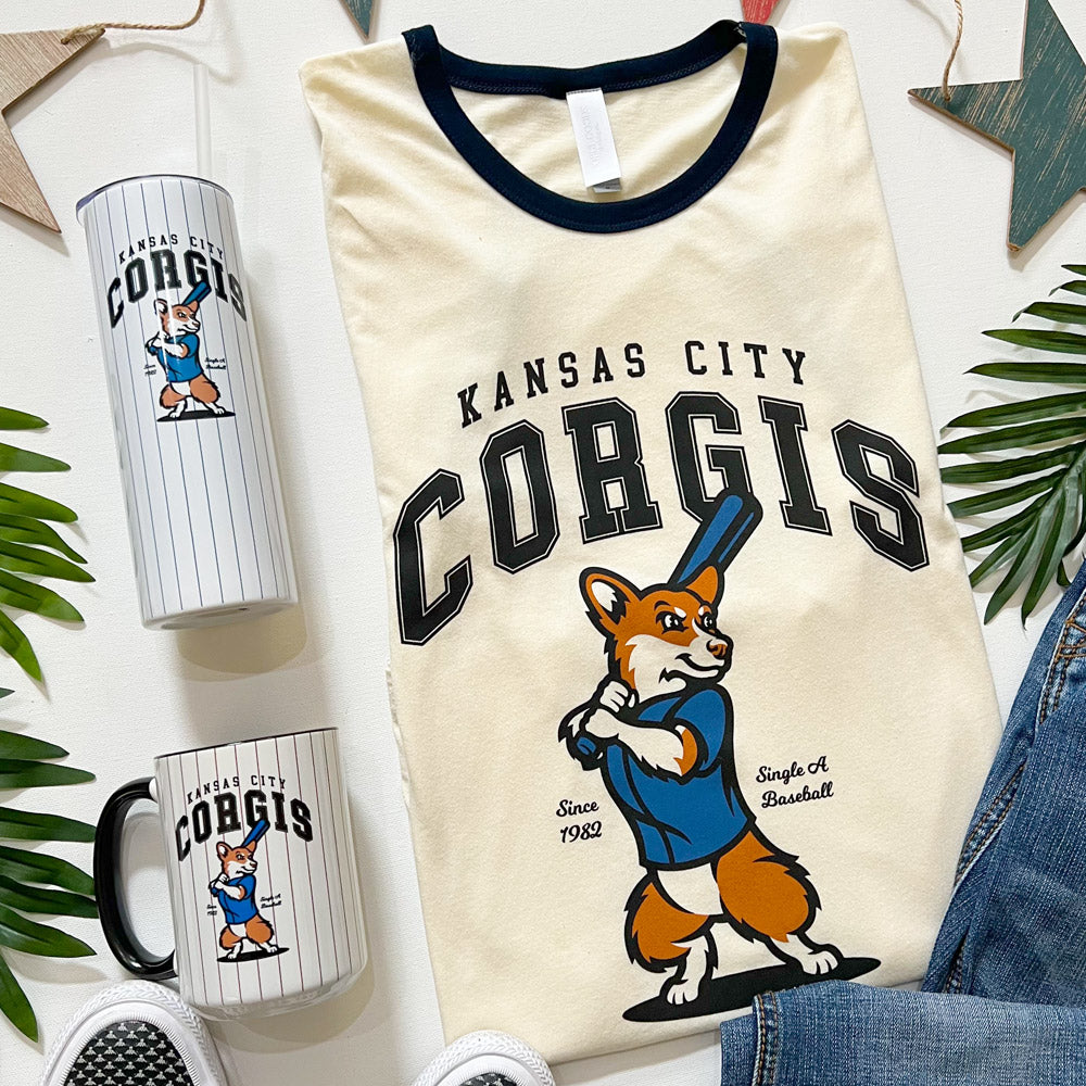 Kansas City Corgis Baseball '24 Ringer Tee Shirt