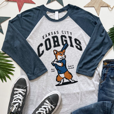 CG Kansas City Corgis Baseball '24 3/4 Sleeve Tee Shirt