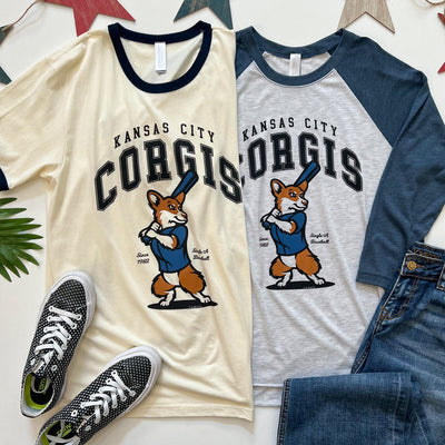 CG Kansas City Corgis Baseball '24 3/4 Sleeve Tee Shirt