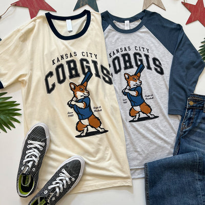 CG Kansas City Corgis Baseball '24 3/4 Sleeve Tee Shirt