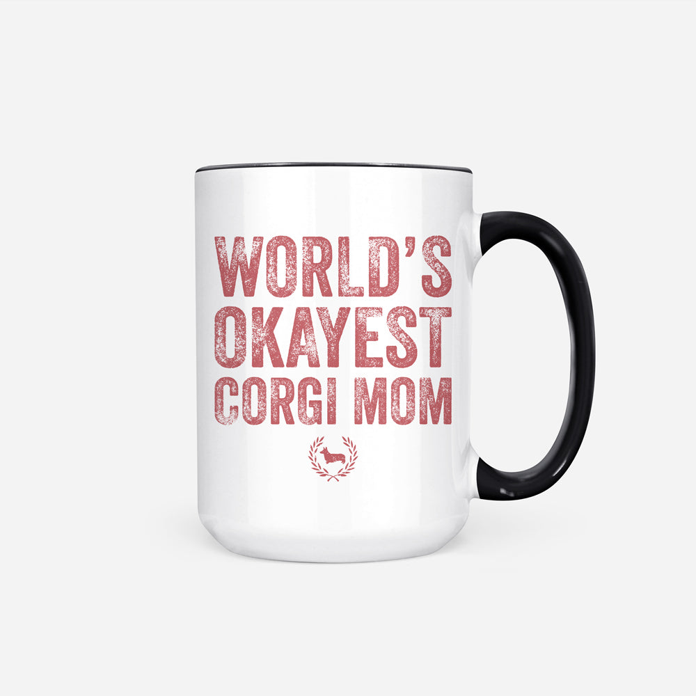World's Okayest Corgi Mom Jumbo Mug