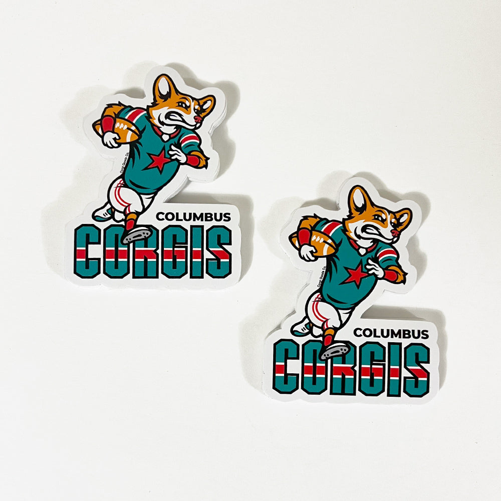CG Columbus Corgis Football '24 Sticker 2-Pack