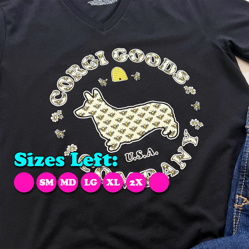 Corgi Goods Bee V-Neck Tee Shirt