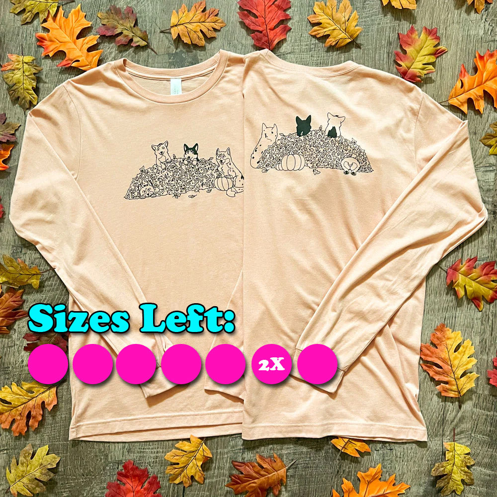 CG Corgi Fall Cleanup Crew Long Sleeve Tee Shirt