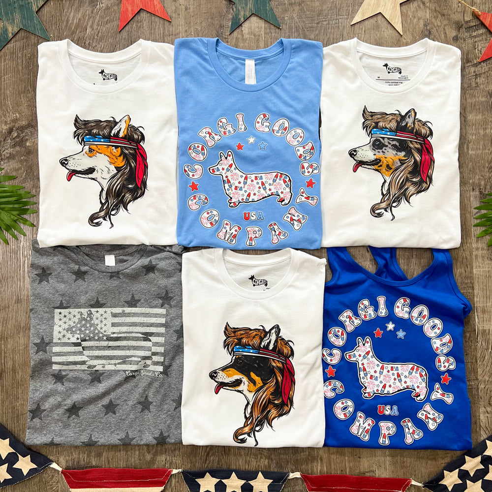 Corgi Goods 4th of July Short Sleeve Tee Shirt