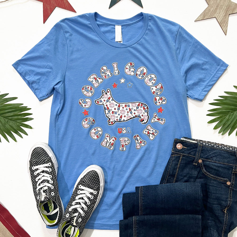 Corgi Goods 4th of July Short Sleeve Tee Shirt