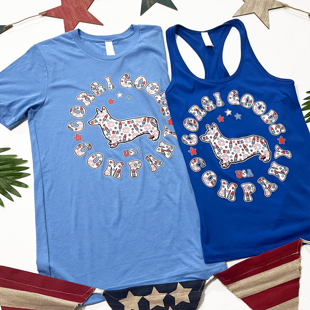 Corgi Goods 4th of July Short Sleeve Tee Shirt
