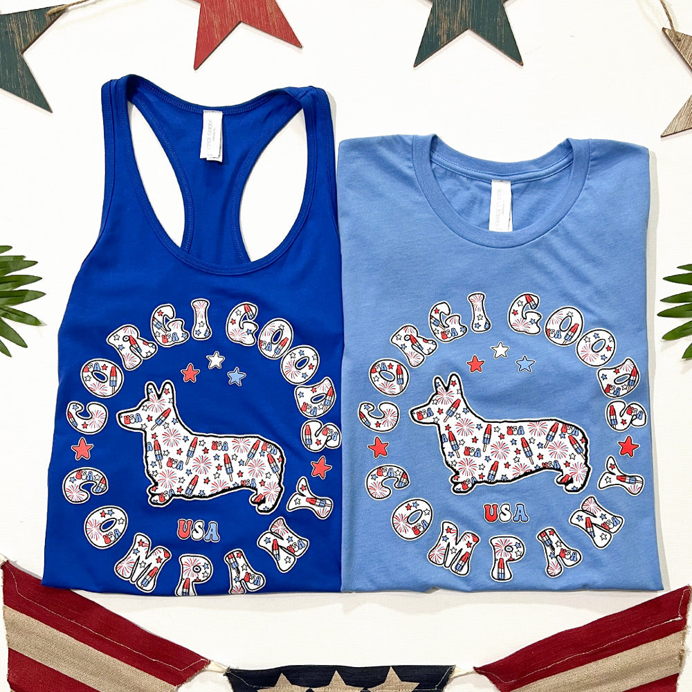 Corgi Goods 4th of July Short Sleeve Tee Shirt