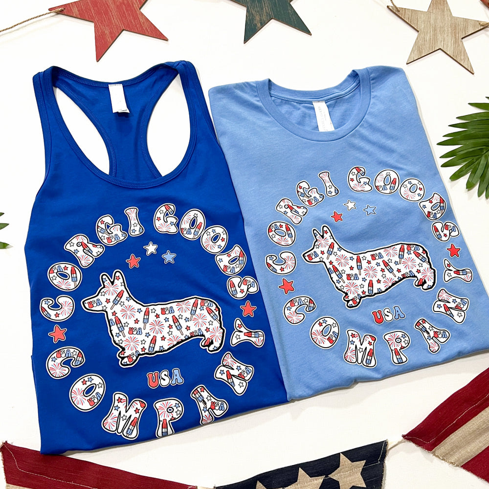Corgi Goods 4th of July Short Sleeve Tee Shirt
