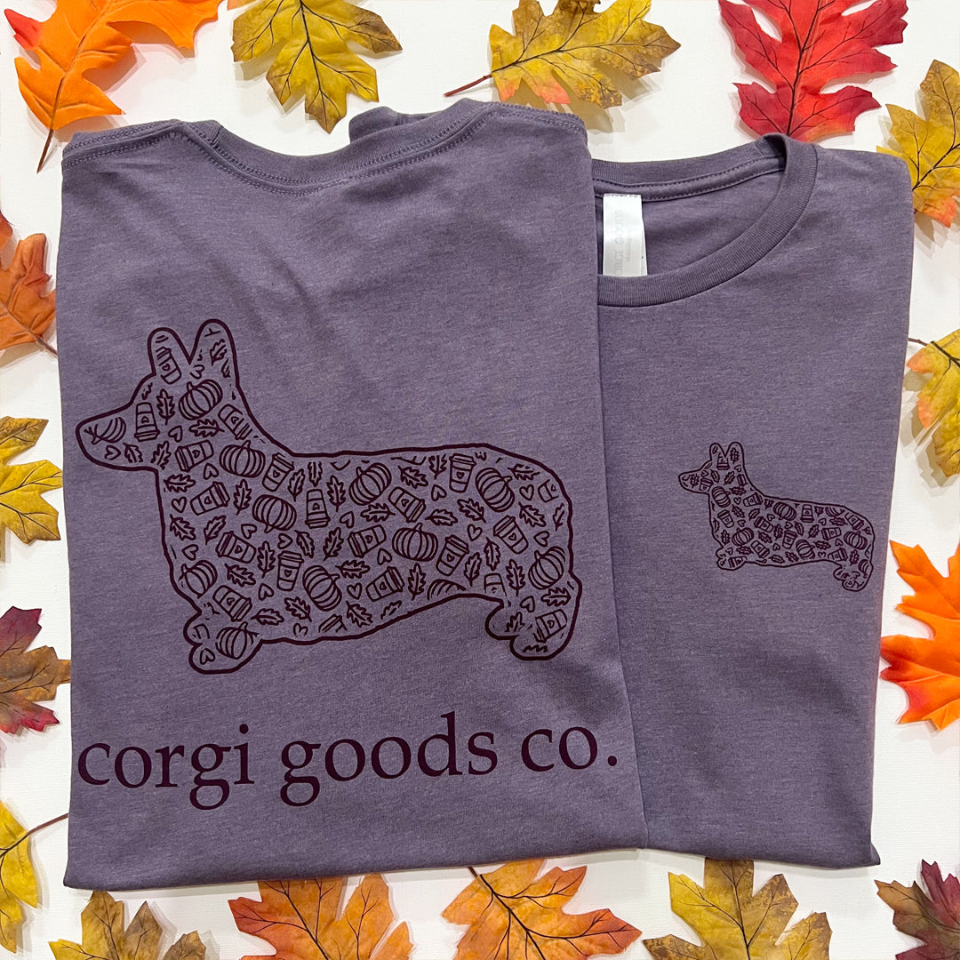 Corgi Fall Mood Short Sleeve Tee Shirt